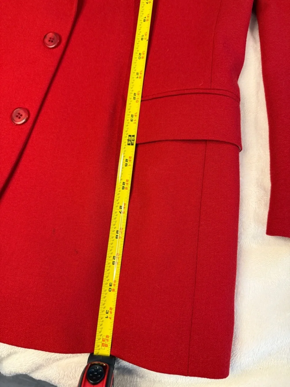Vintage Europa Collection Diffusion Red 100% Wool Blazer / Suit Jacket 40/42